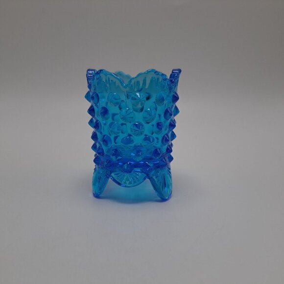 Vintage Fenton Colonial Blue Glass Toothpick Holder - Picture 1 of 6